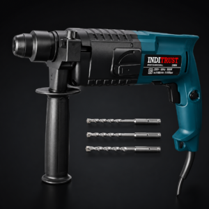 Inditrust 6 Month Warranty 900W 20mm Electric Hammer Machine with 3pc Hammer bit Left/Right Rotary Hammer Drill (Blue) 100% Copper Winding (BLUE)