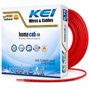KEI WIRES & CABLES Homecab 0.75 sqmm 1 Core 99.97% Pure Copper Conductor Flame Retardant House Wire PVC Insulated Cable for Domestic & Industrial Electrical Wiring (Red, 90 Meters)