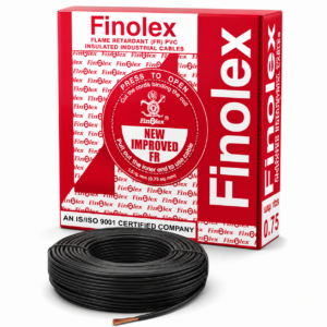 Finolex FR PVC Silver 4.00 SQ.MM Insulated Wire for Industrial & Domestic Use | Home Electric Wires | Black Color 90 Meter