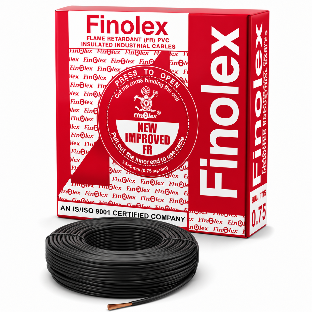 Finolex FR PVC Silver 4.00 SQ.MM Insulated Wire for Industrial & Domestic Use | Home Electric Wires | Black Color 90 Meter