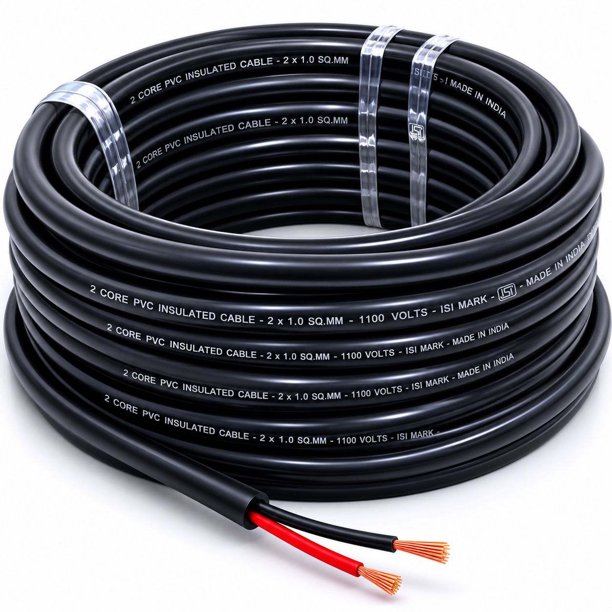 Drumstone ππ πππππ ππππππππ 7/38(7/60) 2 Core Copper Electrical Wire 90 Meter Roll, Flexible PVC Insulated Cable for Home, Inverter & Industrial Wiring, Durable Copper Wire Cable.