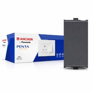 Anchor by Panasonic Penta Modular 6AX 1 Way Switch, 1 Module 1 Way Switch (Black, 65001B-20)