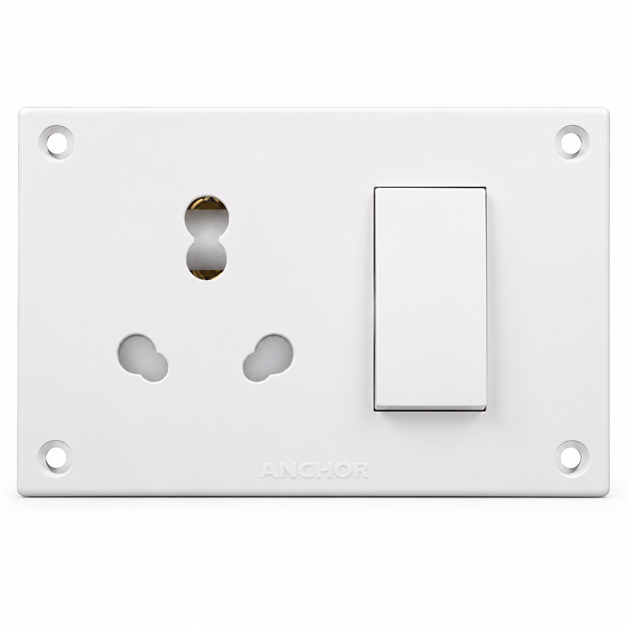 anchor by panasonic polycarbonate 14615 Penta Combined WH 4 Hole Switch, 20 Amp, White