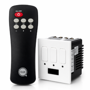 Dott Systems Modular Remote Control Switch Cube L for 3 Lights | One Way Wireless Smart Switch | A Home Automation Device for Home and Office | Modular Remote