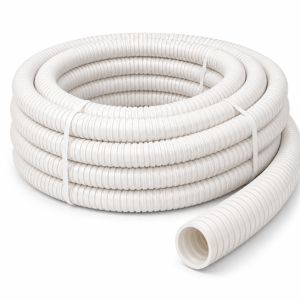 Sylix ® 25mm Flexible PVC Corrugated Conduit Pipe - Electrical Wire Protection Tube (25 Meter, White)