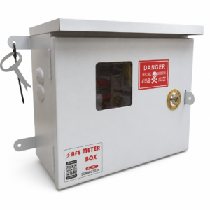 Safe Meter Box – Heavy-Duty Weatherproof Metal Enclosure with Ply Base & Lock | Solar Installations/Meter/EV Charging/CCTV Power Box/ | 12"x10"x6" (305x252x153mm) Wall Mount
