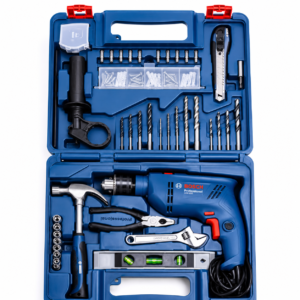BOSCH GSB 600 Corded Electric Impact Drill, 100Pcs Accessory Set | 600 W Motor | Speed of 3000 RPM | Rated Torque of 1.4 Nm | Impact rate of 48000 BPM | Double Insulation | 1 Year Warranty