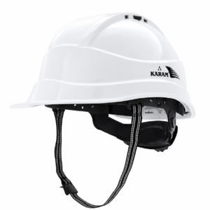 KARAM PN542 Safety Helmet for Men Industrial & Construction Helmet | Ratchet Type Adjustment with Adjustable Chin Strap | Ventilation & Side Slot for Attachment | EN Certified Hard Hat | Super White
