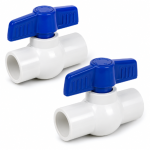 Kamal Agrotech UPVC Ball Valve, Weather-Resistant, Easy Installation, Compatible with All UPVC Pipes, White and Blue (1/2 inch (15mm))
