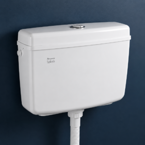 PARRYWARE SLIMLINE PREMIUM Flush Tank for Toilet | Polymer/PVC Dual Flush System Exposed CISTERN (White) 10-5L | 2 Year Warranty | for Western (EWC) or Indian Commodes | E83921C