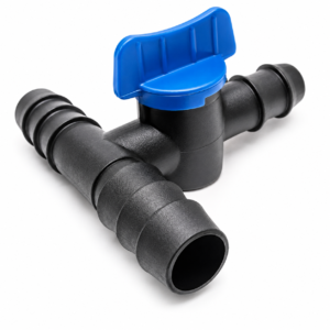 16MM Drip Tee Connector with Tap Drip Irrigation Accessories for Watering Home Garden Pipe Multi Joint Connectors| Joiner +cock in build (50 PCS)