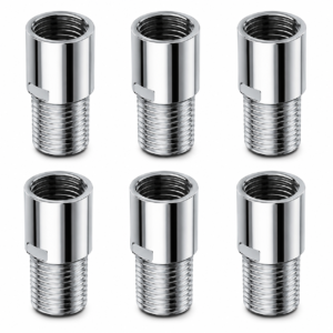 JAGGER JAG392 SS304 Tap Extension Nipple 15mm (½ Inch) | Stainless Steel Pipe Extension for Tap | Heavy-Duty, Rust-Free, Leak-Proof Connector for Bathroom & Kitchen [ Pack Of 6 ] (2 INCH)