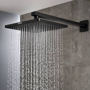 ALTON SHR20810 SS-304 Grade, 6x6 Square Over Head Shower With 18-INCH Arm and Wall Flange (Matte Black)