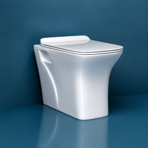Clay Plus Ceramic One-Piece Floor-Mounted Western Toilet Commode | European Water Closet with Soft-Close Seat Cover | S-Trap Outlet for Home, Bathroom & Lavatory | White Finish